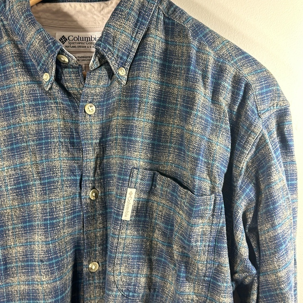 1990's VINTAGE Columbia Button Down Flannel 100% Cotton - Picture 2 of 6